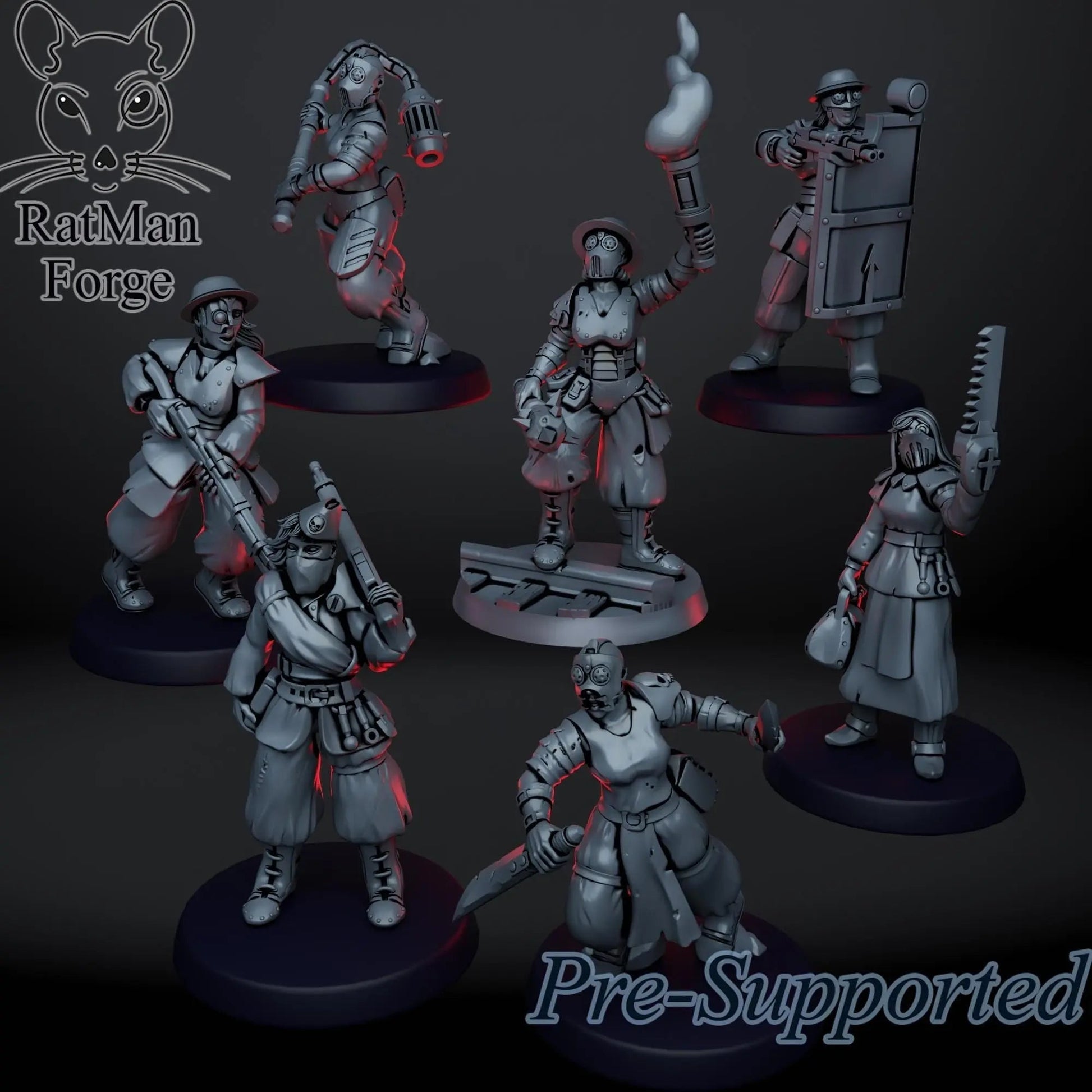 Sisterhood of the Crusade by Ratman Forge 32mm scale miniature, Includes base and stand, For any sci - fi, Grim Dark or OPR, Trench Crusade - DelsBricks Toys & CollectiblesResin Printed MiniatureDelsBricks Toys & CollectiblesMega Diamonds & Schwartzreiter Mini Forge