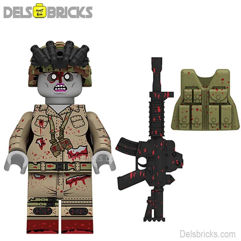 Soldier Zombie Lego Minifigures Custom Toys - DelsBricks MinifiguresLego Horror MinifiguresDelsBricks MinifiguresDelsbricks.com