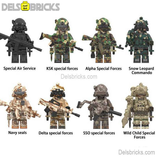 Special Forces Soldiers Set of 8 Lego Minifigures Custom Toys 2 - DelsBricks MinifiguresMinifiguresDelsBricks MinifiguresDelsbricks