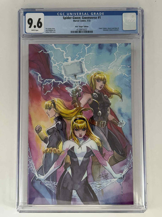 Spider - Gwen: Gwenverse 1 CGC 9.6 Blue Label Sabine Rich Exclusive Var - DelsBricks Toys & CollectiblesCOMIC BOOKDelsBricks Toys & CollectiblesUnknown Comic Books