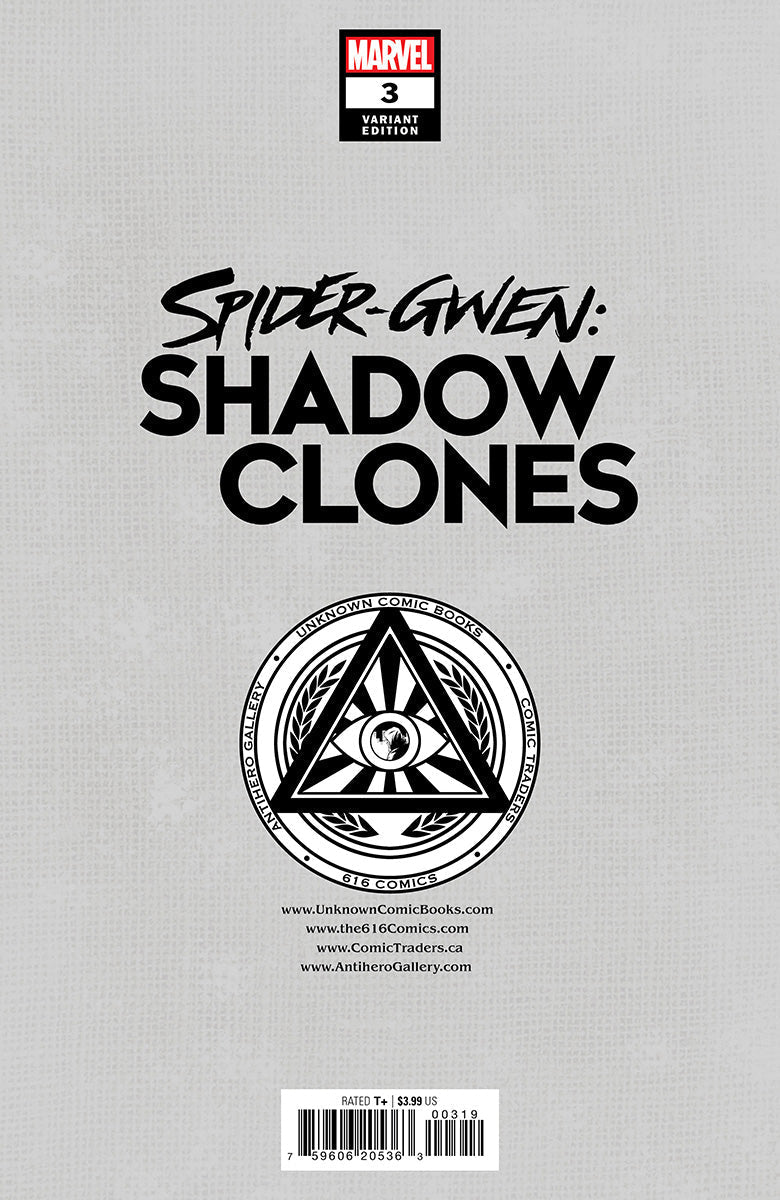 Spider - Gwen: Shadow Clones 3 Unknown Comics Kael Ngu Exclusive Virgin Var (05/10/2023) - DelsBricks Toys & CollectiblesCOMIC BOOK EXCLUSIVEDelsBricks Toys & CollectiblesUnknown Comic Books