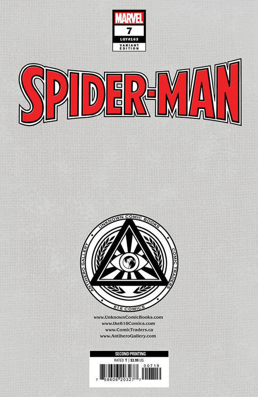 Spider - Man 7 2Nd Printing Unknown Comics Nicoletta Baldari Exclusive Var (05/17/2023) - DelsBricks Toys & CollectiblesCOMIC BOOK EXCLUSIVEDelsBricks Toys & CollectiblesUnknown Comic Books