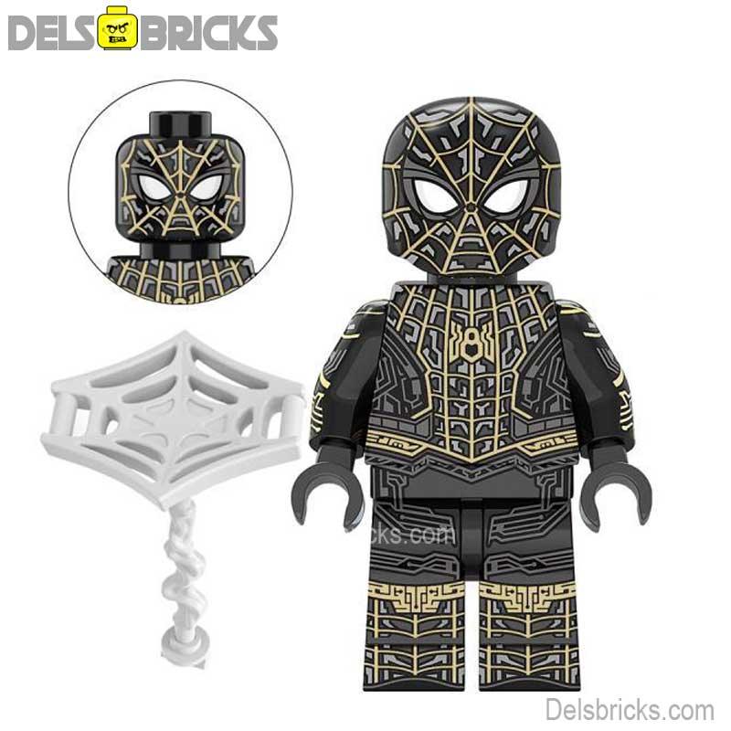 Spider - Man Black & Gold Spider Suit Marvel MCU Minifigures - DelsBricks MinifiguresSpiderman Lego MinifiguresDelsBricks MinifiguresDelsbricks.com