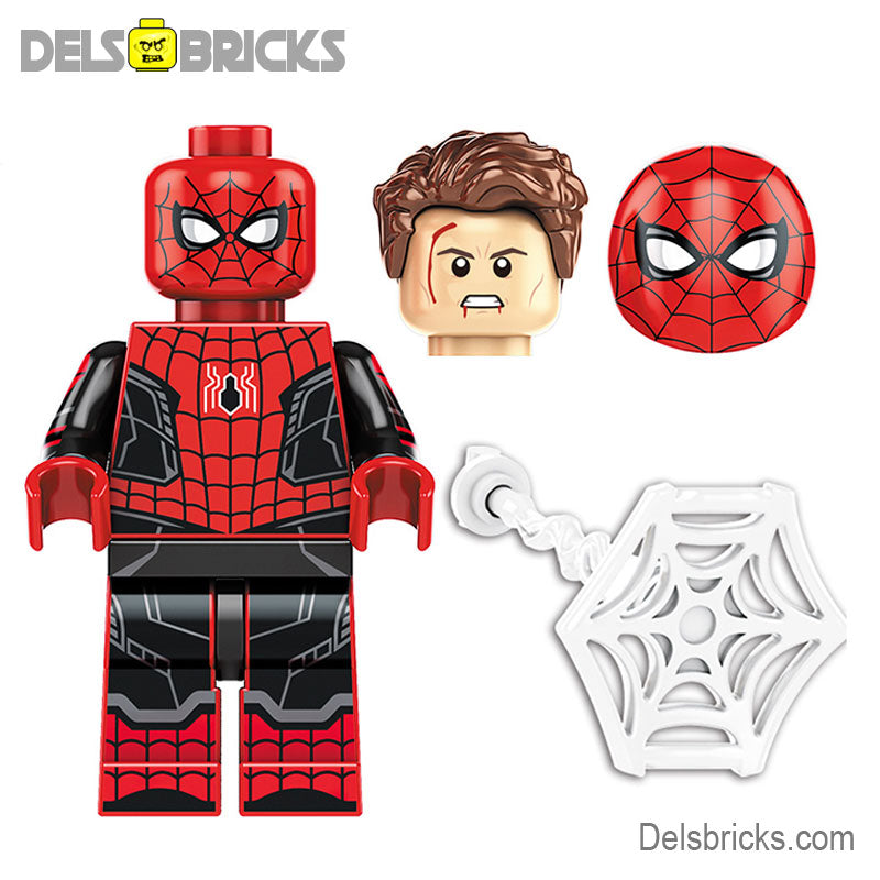 Spider-Man Tom Holland - Black & Red Suit Spiderman Minifigures Spiderman Lego Minifigures Delsbricks.com   