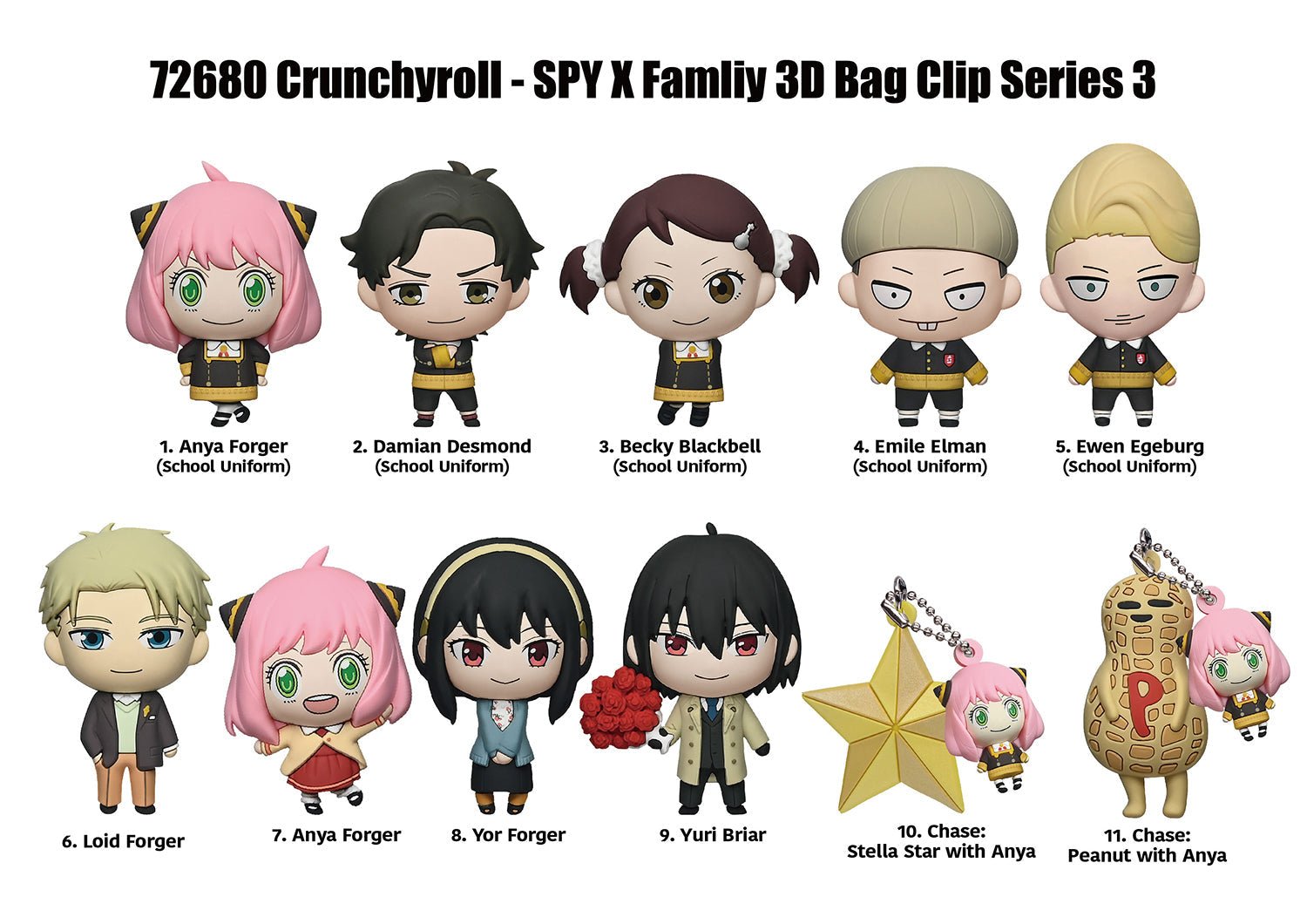 Spy x Family 3D Foam Bag Clip Blind Bag - Series 3 | Official Monogram - DelsBricks Toys & CollectiblesKeychainDelsBricks Toys & CollectiblesSuper Anime Store