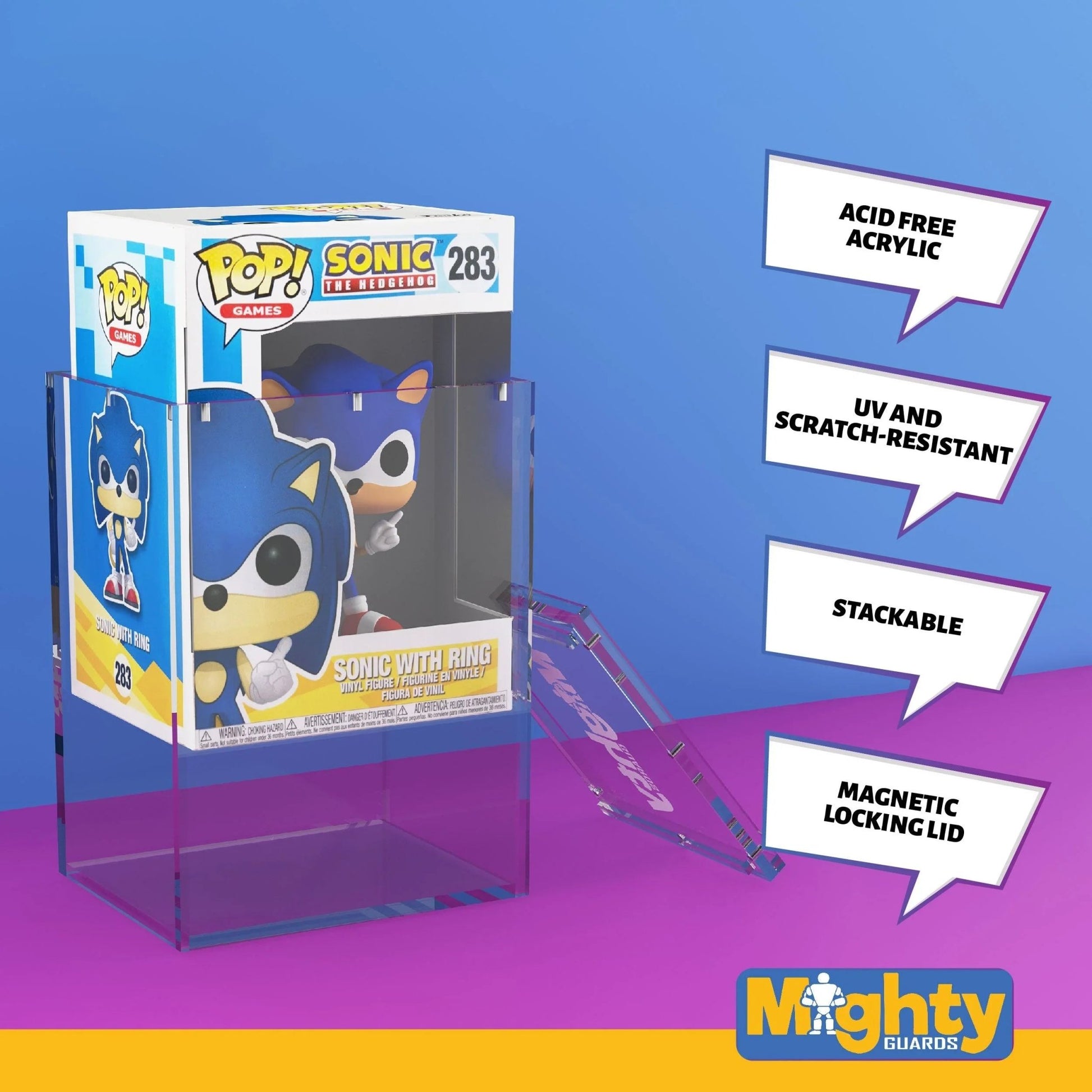 Standard Size Hard Protectors 2 - Count Mighty Guards (Compatible with - 4" Funko POP! ) - Stackable with Magnetic Lid - DelsBricks MinifiguresPop! AccessoryDelsBricks MinifiguresTHE MIGHTY HOBBY SHOP