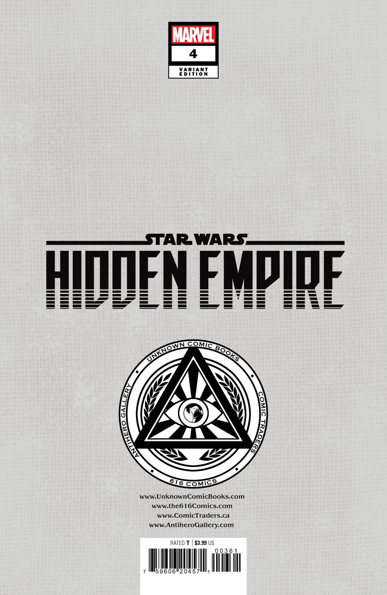 Star Wars: Hidden Empire 4 Unknown Comics Patch Zircher Exclusive Var (03/01/2023) - DelsBricks Toys & CollectiblesCOMIC BOOK EXCLUSIVEDelsBricks Toys & CollectiblesUnknown Comic Books
