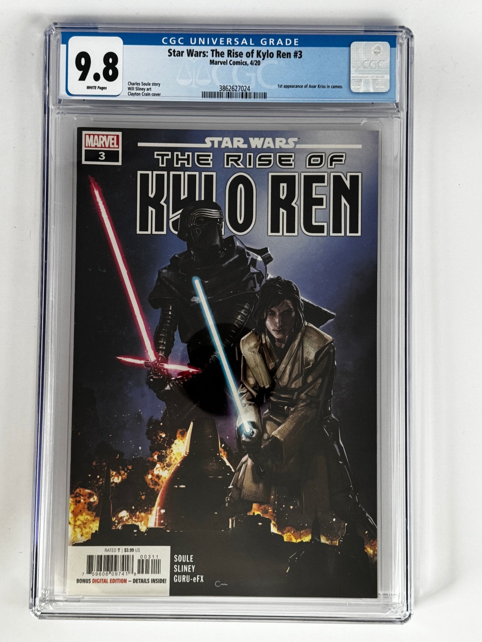 STAR WARS THE RISE OF KYLO REN 3 1ST APPEARANCE OF AVAR KRISS IN CAMEO CLAYTON CRAIN VAR CGC 9.8 BLUE LABEL [IN STOCK] - DelsBricks Toys & CollectiblesCOMIC BOOKDelsBricks Toys & CollectiblesUnknown Comic Books