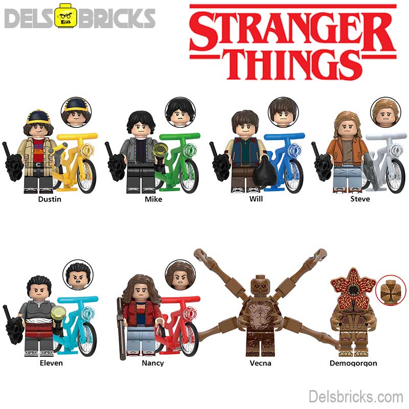 Stranger Things 5 Set of 8 Lego Minifigures Custom Toys - DelsBricks MinifiguresMinifiguresDelsBricks MinifiguresDelsbricks