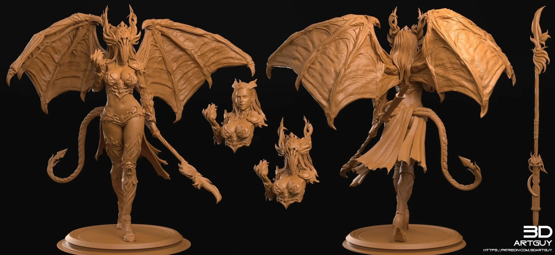 Succubus by 3DArtGuy 32mm scale, 100mm, Miniature War Gaming Figure, Fantasy, Monster, DnD - DelsBricks Toys & CollectiblesResin Printed MiniatureDelsBricks Toys & CollectiblesMega Diamonds & Schwartzreiter Mini Forge