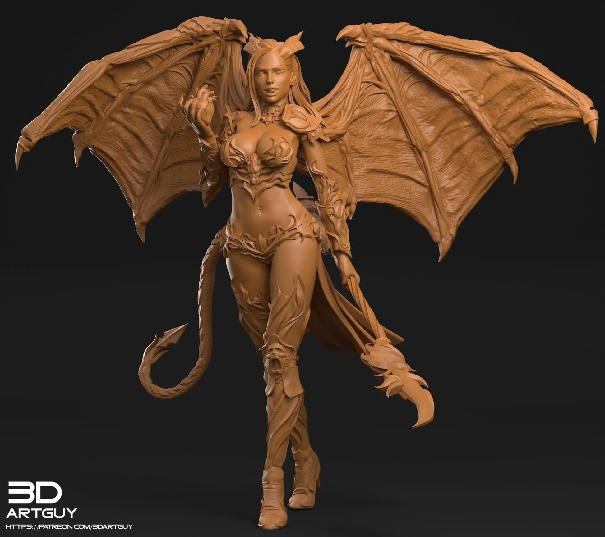 Succubus by 3DArtGuy 32mm scale, 100mm, Miniature War Gaming Figure, Fantasy, Monster, DnD - DelsBricks Toys & CollectiblesResin Printed MiniatureDelsBricks Toys & CollectiblesMega Diamonds & Schwartzreiter Mini Forge