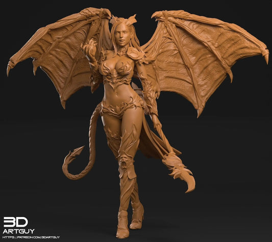 Succubus by 3DArtGuy 32mm scale, 100mm, Miniature War Gaming Figure, Fantasy, Monster, DnD - DelsBricks Toys & CollectiblesResin Printed MiniatureDelsBricks Toys & CollectiblesMega Diamonds & Schwartzreiter Mini Forge