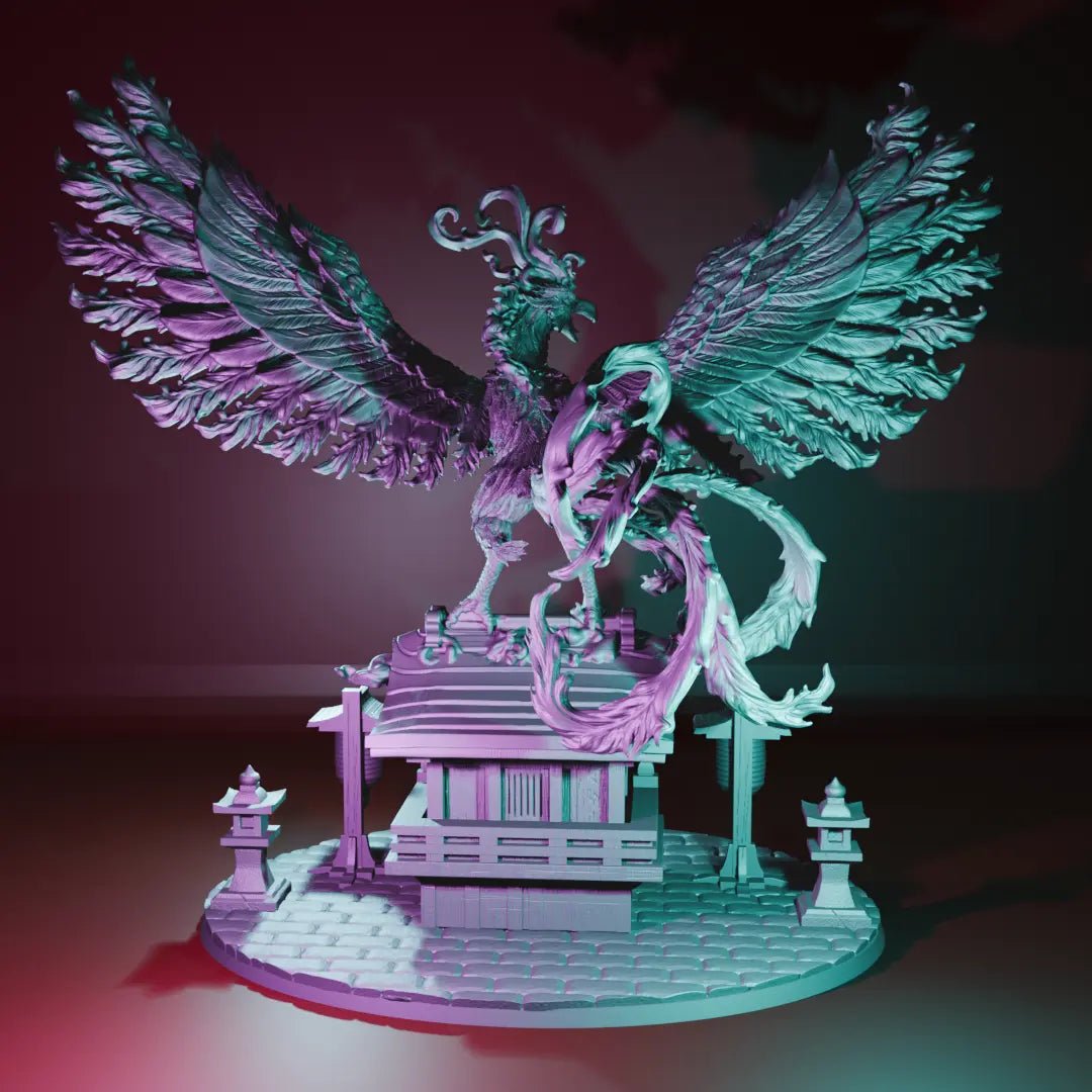 Suzaku Mounted Hero Diorama by Ghamak Fantasy 28/32mm Scale Miniature, 150mm x 144mm, Building - DelsBricks Toys & CollectiblesResin Printed MiniatureDelsBricks Toys & CollectiblesMega Diamonds & Schwartzreiter Mini Forge