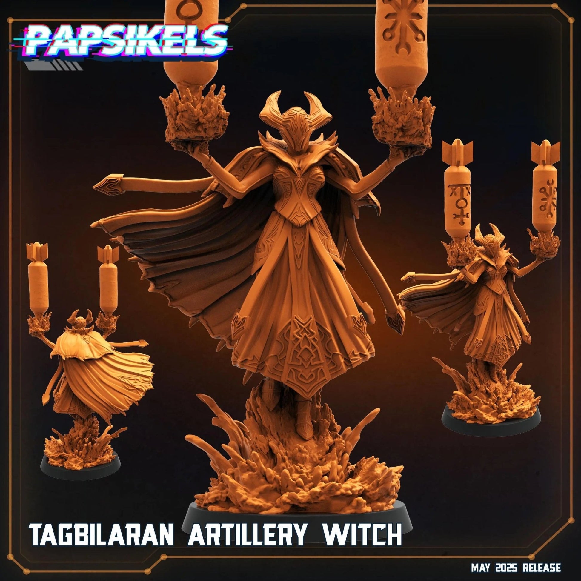 Tagbilaran Artillery Witch by Papsikels Miniature, 35mm Miniature, 28/32mm Heroic Scale, War Gaming, Proxy, Trench Crusade, Tabletop gaming - DelsBricks Toys & CollectiblesResin Printed MiniatureDelsBricks Toys & CollectiblesMega Diamonds & Schwartzreiter Mini Forge
