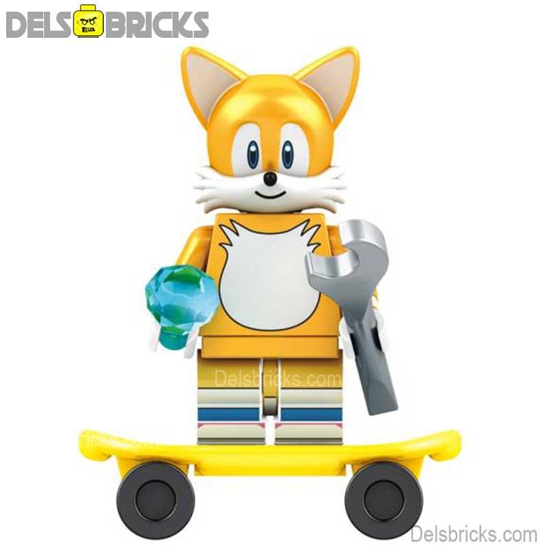 Tails from Sonic The Hedgehog Lego Minifigures Custom toys - DelsBricks MinifiguresMinifiguresDelsBricks MinifiguresDelsbricks