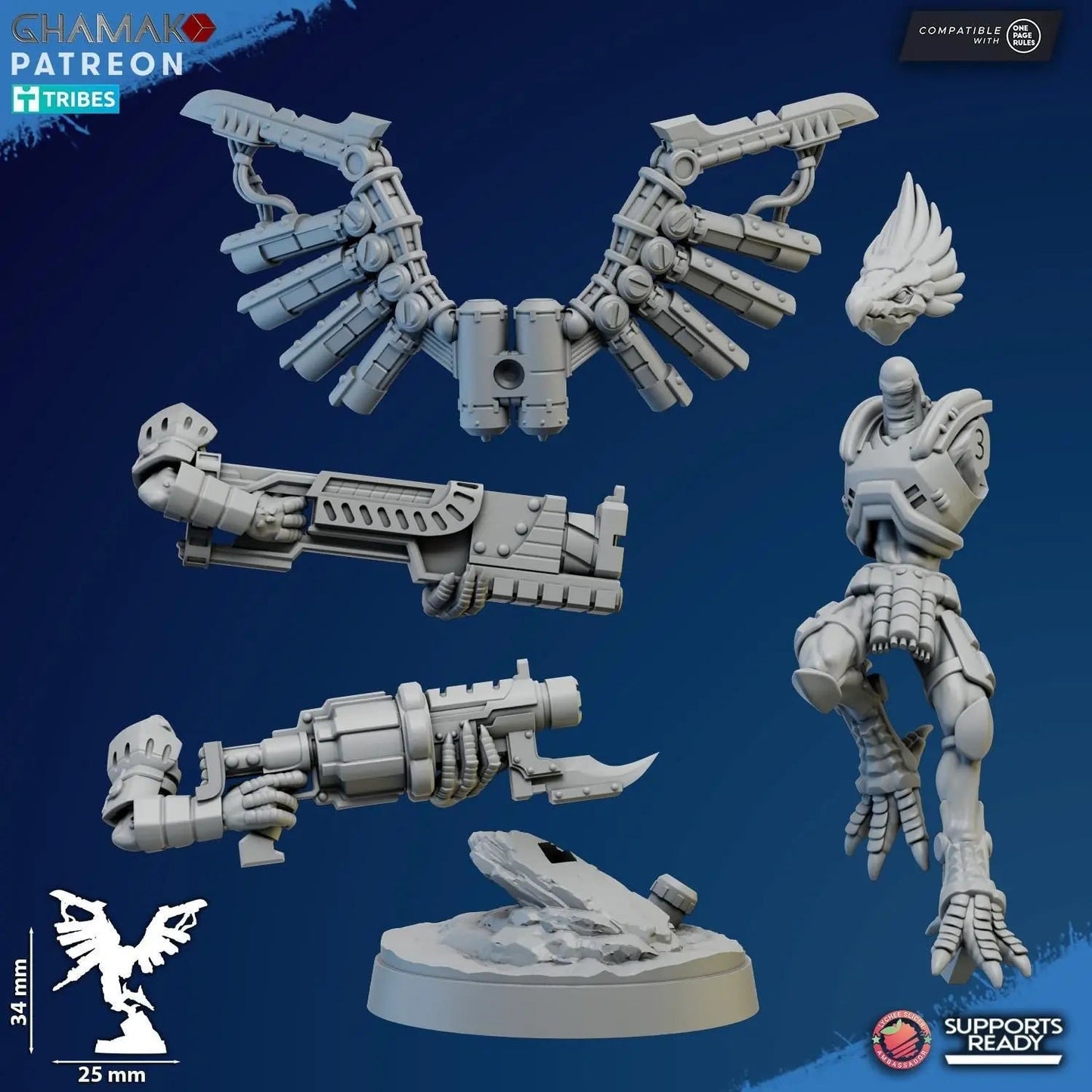 Talon Marauders by Ghamak Sci - fi 28/32mm Heroic Scale Miniature, 34mm tall, 10 Units, Proxy, Grimdark, Sci - Fi, OPR - DelsBricks Toys & CollectiblesResin Printed MiniatureDelsBricks Toys & CollectiblesMega Diamonds & Schwartzreiter Mini Forge