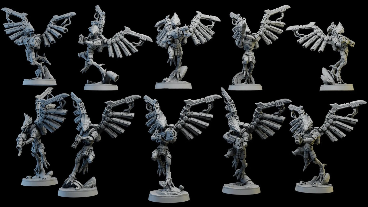 Talon Marauders by Ghamak Sci - fi 28/32mm Heroic Scale Miniature, 34mm tall, 10 Units, Proxy, Grimdark, Sci - Fi, OPR - DelsBricks Toys & CollectiblesResin Printed MiniatureDelsBricks Toys & CollectiblesMega Diamonds & Schwartzreiter Mini Forge