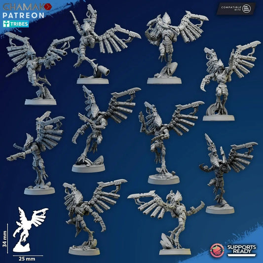 Talon Marauders by Ghamak Sci - fi 28/32mm Heroic Scale Miniature, 34mm tall, 10 Units, Proxy, Grimdark, Sci - Fi, OPR - DelsBricks Toys & CollectiblesResin Printed MiniatureDelsBricks Toys & CollectiblesMega Diamonds & Schwartzreiter Mini Forge