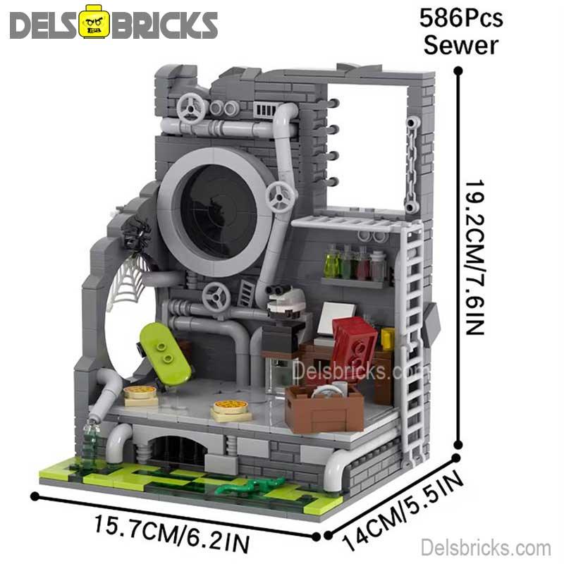 Teenage Mutant Ninja Turtles sewer Lair Lego Minifigures Custom Toys - DelsBricks MinifiguresMinifiguresDelsBricks MinifiguresDelsbricks