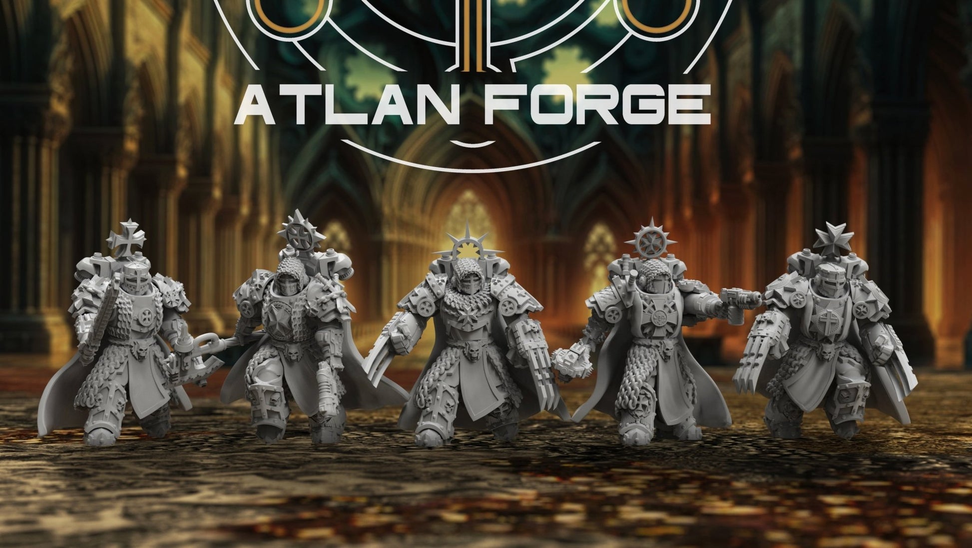 Templar Argenta by Atlan Forge – 5 - Man Modular Resin Printed Grimdark Squad (28/32mm) - DelsBricks Toys & CollectiblesResin Printed MiniatureDelsBricks Toys & CollectiblesMega Diamonds & Schwartzreiter Mini Forge