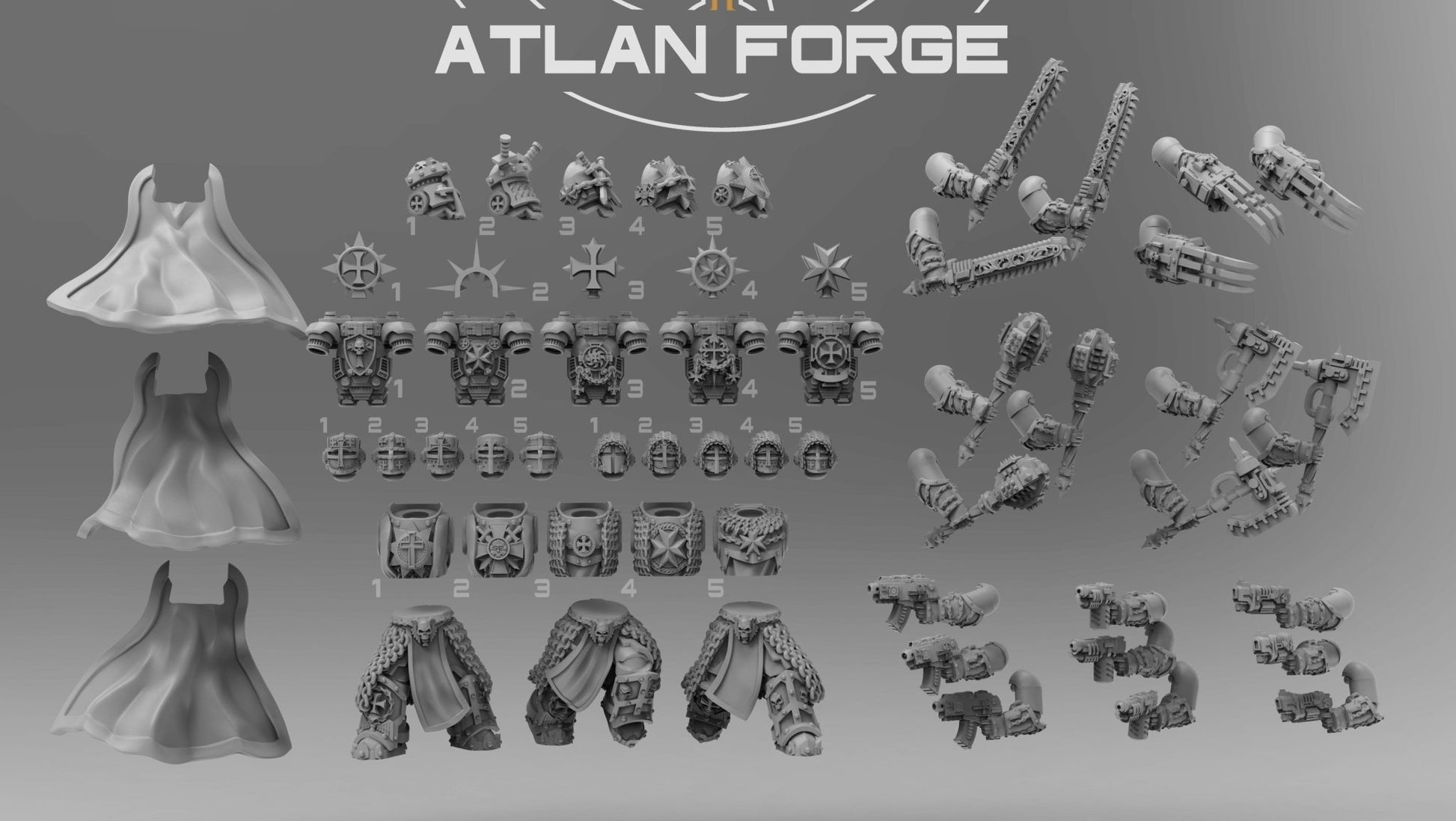 Templar Argenta by Atlan Forge – 5 - Man Modular Resin Printed Grimdark Squad (28/32mm) - DelsBricks Toys & CollectiblesResin Printed MiniatureDelsBricks Toys & CollectiblesMega Diamonds & Schwartzreiter Mini Forge