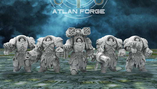 Templar Crusaders by Atlan Forge – 5 - Man Modular Resin Printed Grimdark Squad (28/32mm) - DelsBricks Toys & CollectiblesResin Printed MiniatureDelsBricks Toys & CollectiblesMega Diamonds & Schwartzreiter Mini Forge