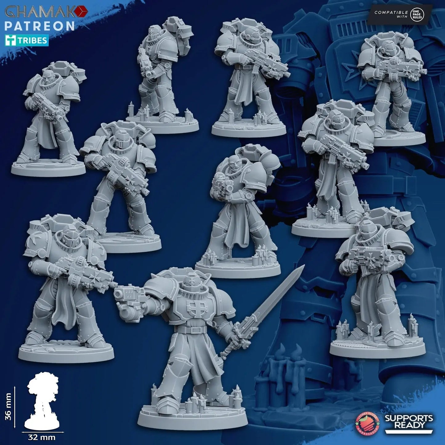 Temple Militum Squad by Ghamak – 10 - Unit Resin Printed Sci - Fi Minis (36mm) - DelsBricks Toys & CollectiblesResin Printed MiniatureDelsBricks Toys & CollectiblesMega Diamonds & Schwartzreiter Mini Forge