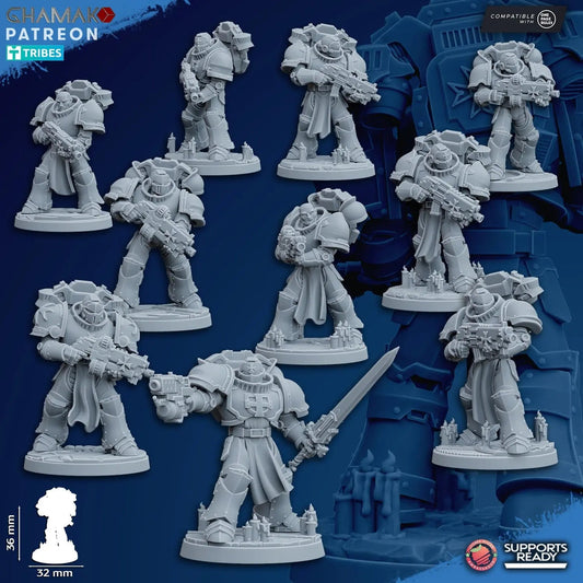 Temple Militum Squad by Ghamak – 10 - Unit Resin Printed Sci - Fi Minis (36mm) - DelsBricks Toys & CollectiblesResin Printed MiniatureDelsBricks Toys & CollectiblesMega Diamonds & Schwartzreiter Mini Forge