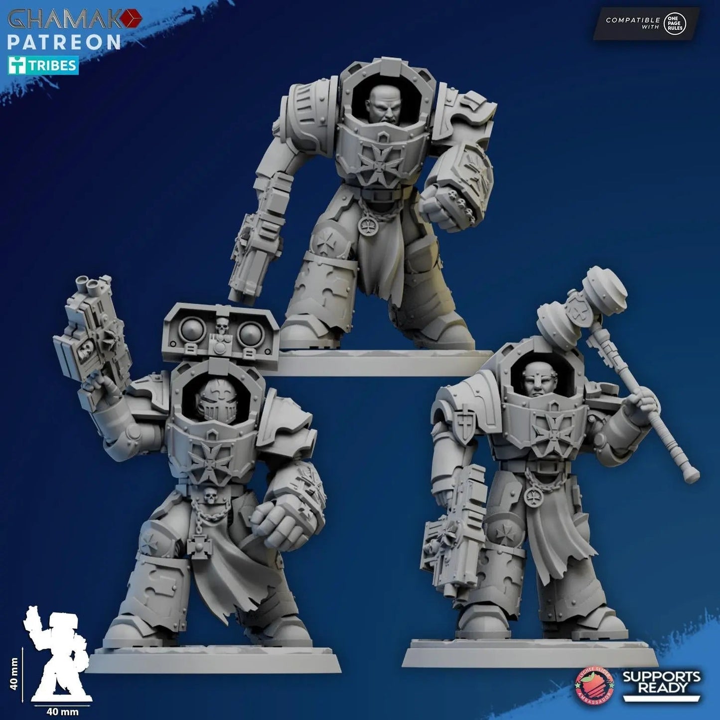 Temple Ranged Exterminators by Ghamak Sci - fi 28/32mm Heroic Scale Miniature, 40mm tall, 7 Units - DelsBricks Toys & CollectiblesResin Printed MiniatureDelsBricks Toys & CollectiblesMega Diamonds & Schwartzreiter Mini Forge