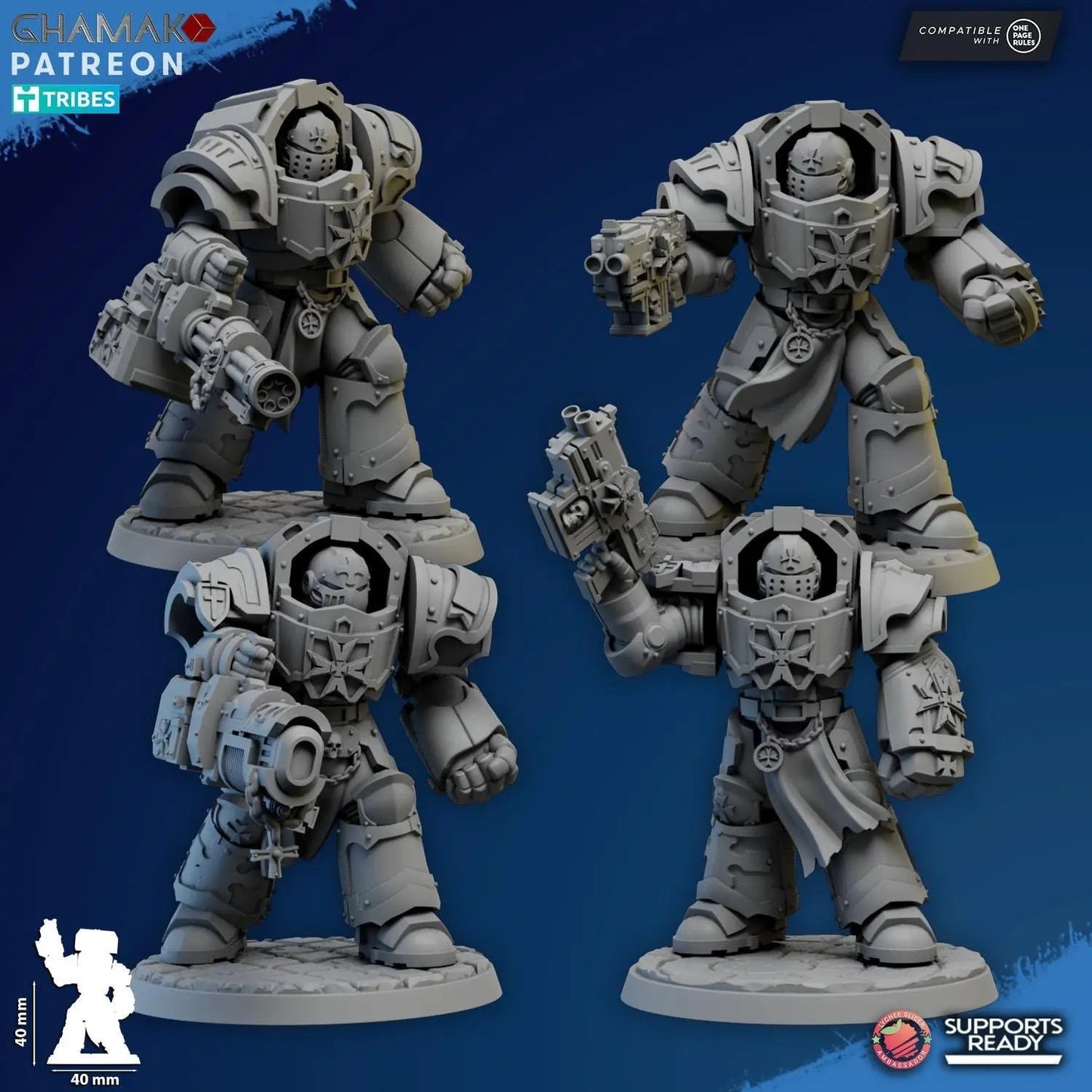 Temple Ranged Exterminators by Ghamak Sci - fi 28/32mm Heroic Scale Miniature, 40mm tall, 7 Units - DelsBricks Toys & CollectiblesResin Printed MiniatureDelsBricks Toys & CollectiblesMega Diamonds & Schwartzreiter Mini Forge