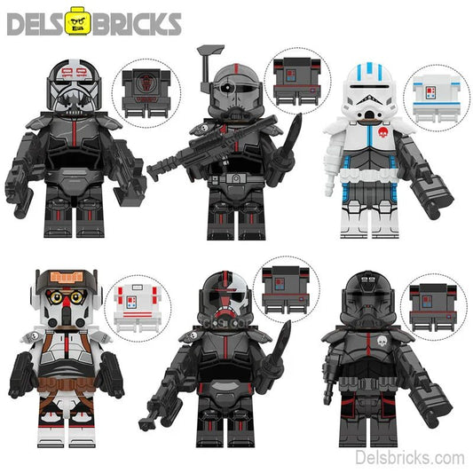 The bad Batch Set of 6 Lego Star Wars Minifigures custom toys - DelsBricks MinifiguresLego Star Wars MinifiguresDelsBricks MinifiguresDelsbricks.com