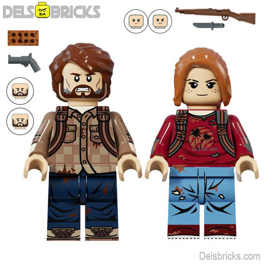 The Last Of Us Joel & Ellie set of 2 Lego minifigures Custom Toys - DelsBricks MinifiguresMinifiguresDelsBricks MinifiguresDelsbricks