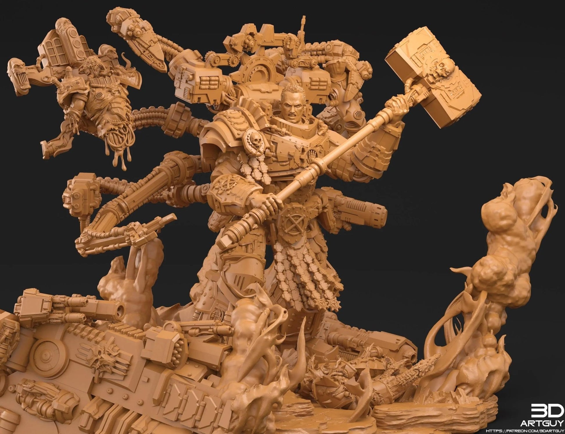 The Relentless One by 3DArtGuy 32mm scale, 50mm or 100mm, Miniature War Gaming Figure - DelsBricks Toys & CollectiblesResin Printed MiniatureDelsBricks Toys & CollectiblesMega Diamonds & Schwartzreiter Mini Forge