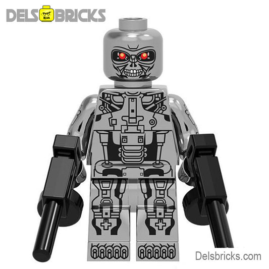 Terminator T-800 Chrome Endoskeleton Lego custom Minifigures