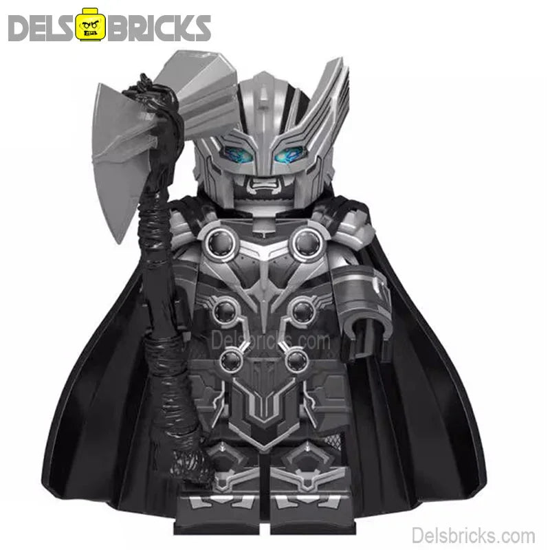 Thor Avengers Black & white Lego Marvel Minifigures Custom Toys - DelsBricks MinifiguresMinifiguresDelsBricks MinifiguresDelsbricks