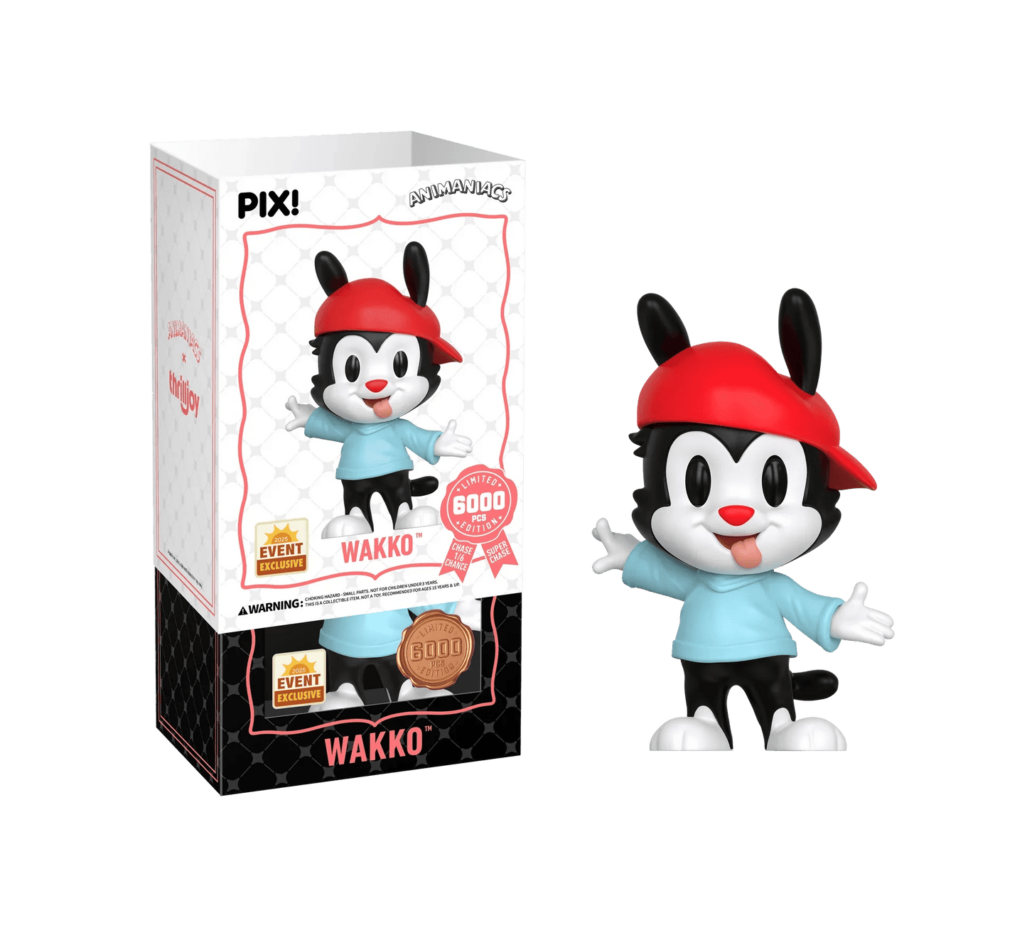 [Thrilljoy] [EXCLUSIVE] Animaniacs - Wakko LE6000 PIX Vinyl Figure (1 in 6 Chance at Chase) - DelsBricks Toys & CollectiblesDelsBricks Toys & CollectiblesRalphie's Funhouse