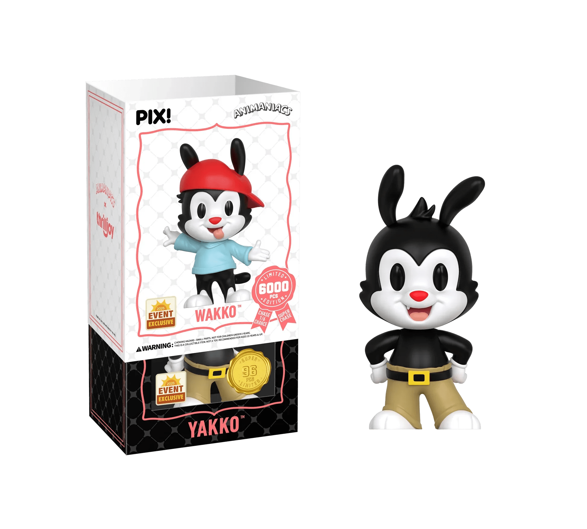 [Thrilljoy] [EXCLUSIVE] Animaniacs - Wakko LE6000 PIX Vinyl Figure (1 in 6 Chance at Chase) - DelsBricks Toys & CollectiblesDelsBricks Toys & CollectiblesRalphie's Funhouse