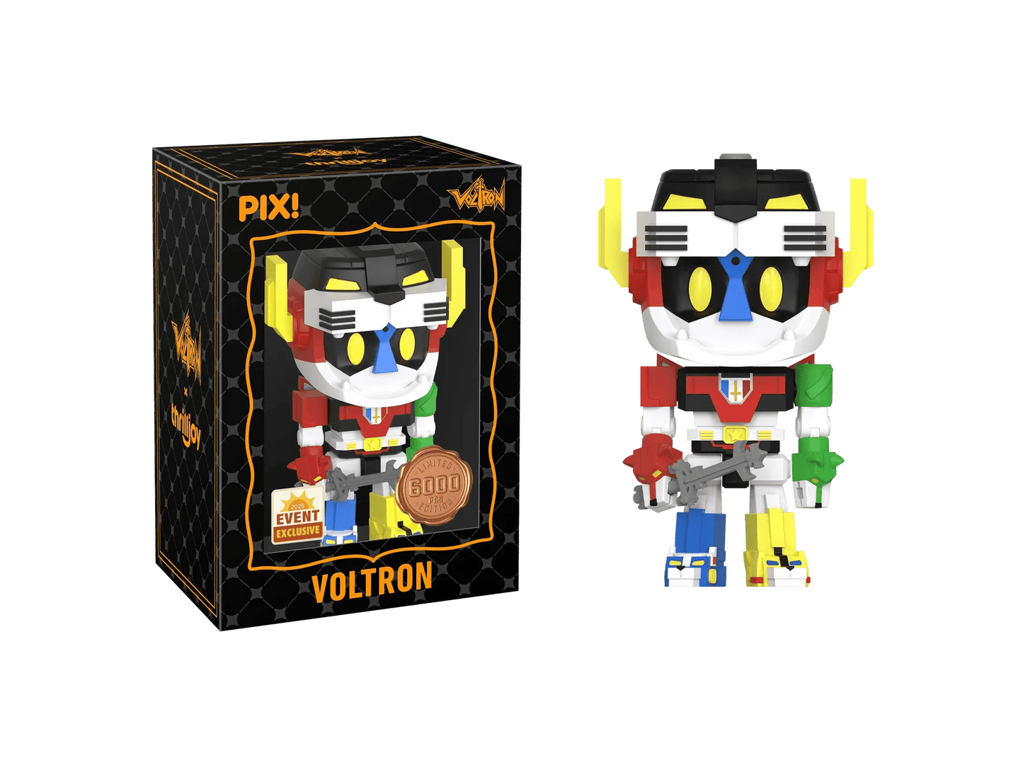 [Thrilljoy] [EXCLUSIVE] Voltron Defender of the Universe - Voltron LE6000 PIX Vinyl Figure (1 in 6 Chance at Chase) - DelsBricks Toys & CollectiblesDelsBricks Toys & CollectiblesRalphie's Funhouse