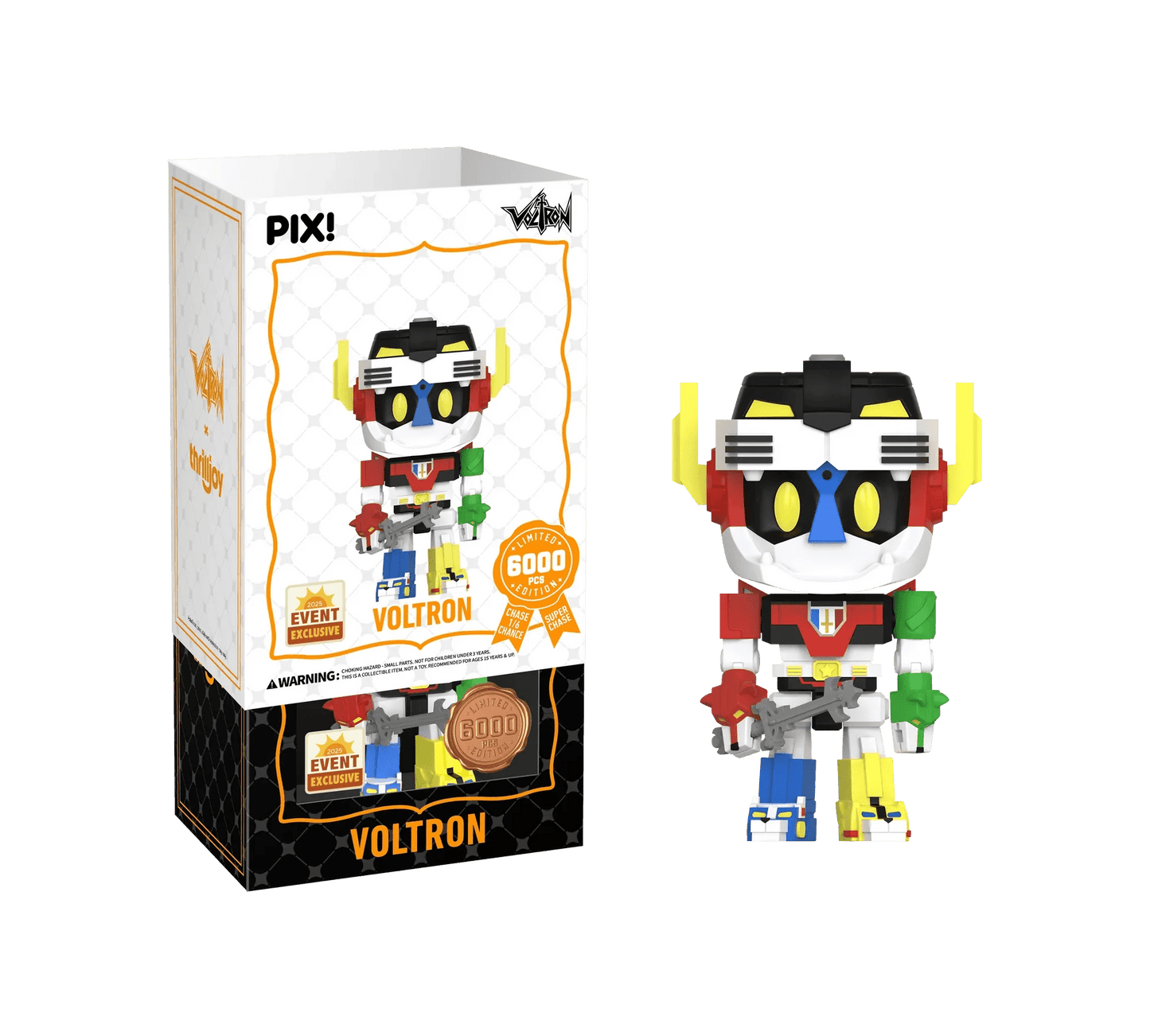 [Thrilljoy] [EXCLUSIVE] Voltron Defender of the Universe - Voltron LE6000 PIX Vinyl Figure (1 in 6 Chance at Chase) - DelsBricks Toys & CollectiblesDelsBricks Toys & CollectiblesRalphie's Funhouse