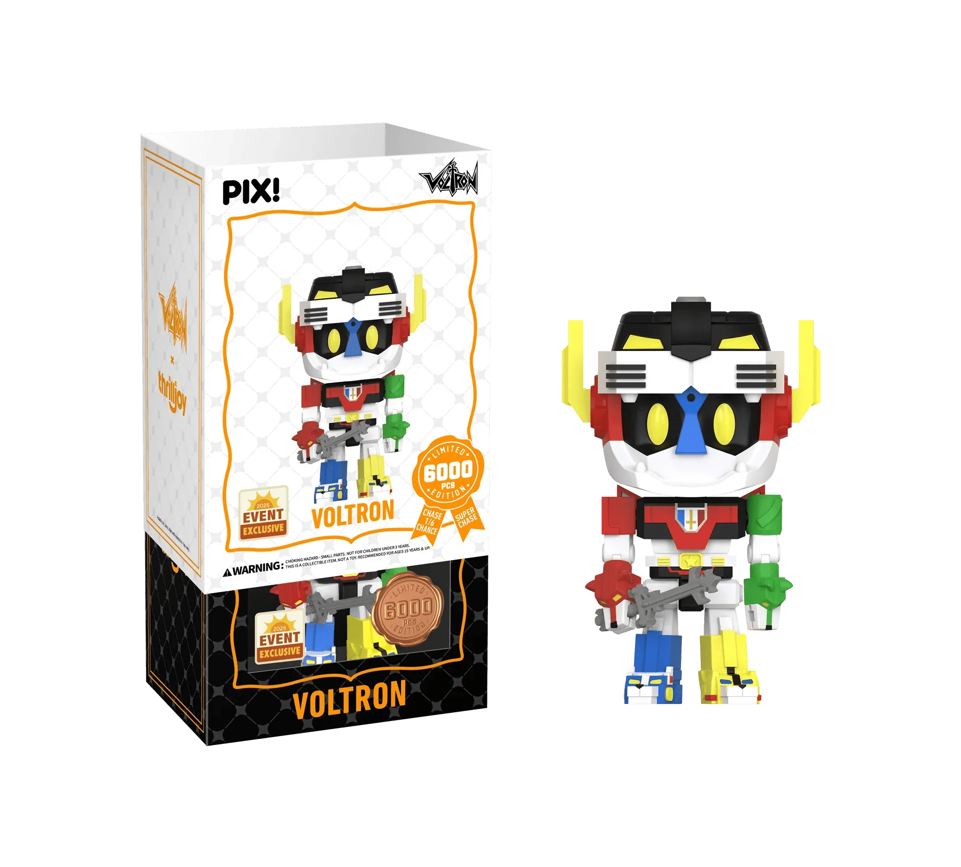 [Thrilljoy] [EXCLUSIVE] Voltron Defender of the Universe - Voltron LE6000 PIX Vinyl Figure (1 in 6 Chance at Chase) - DelsBricks Toys & CollectiblesDelsBricks Toys & CollectiblesRalphie's Funhouse