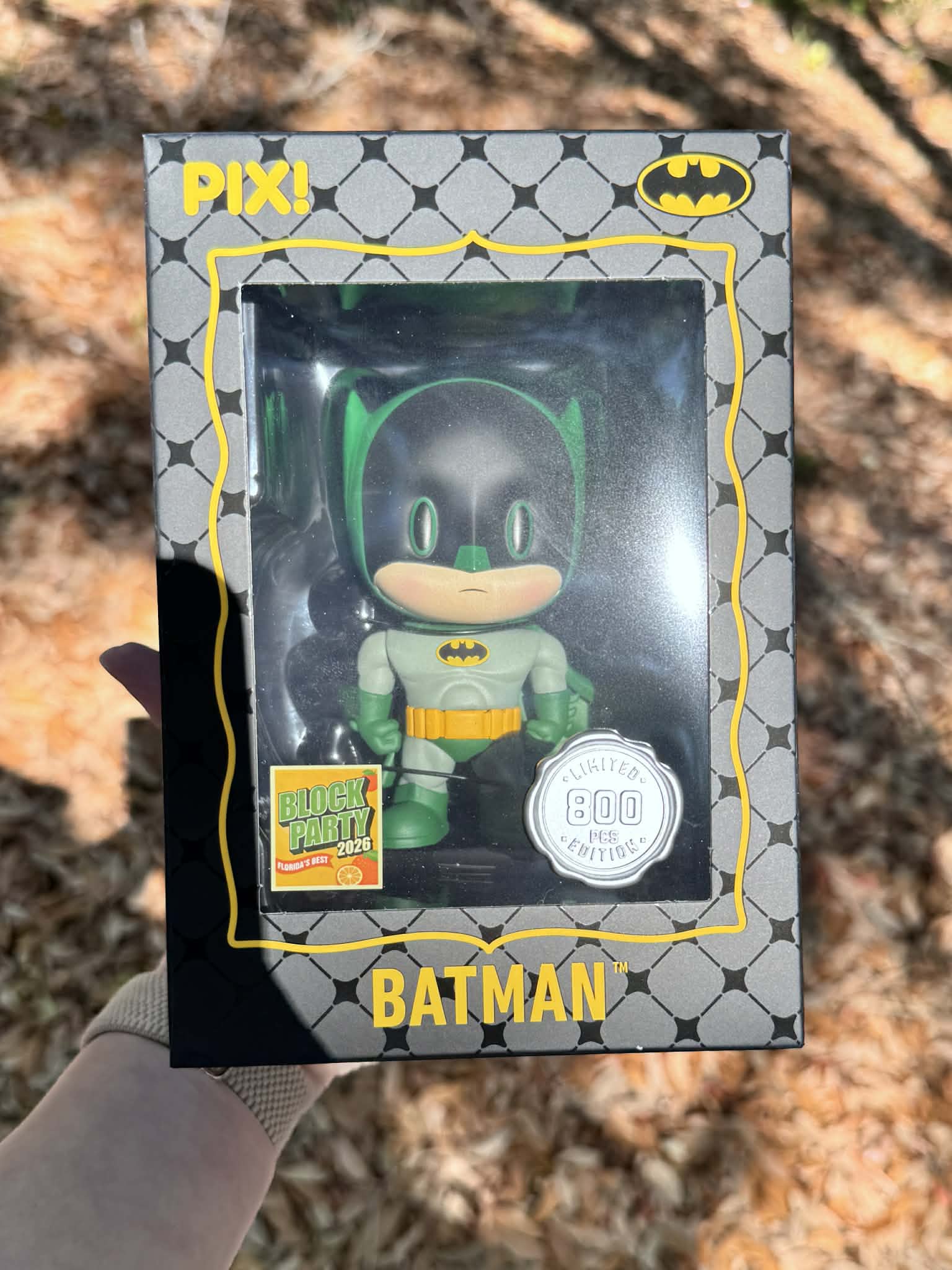 [Thrilljoy] [MEGACON Block Party] DC's Batman (Green Suit) HERO LE800 PIX Vinyl Figure with Protector - DelsBricks Toys & CollectiblesDelsBricks Toys & CollectiblesRalphie's Funhouse