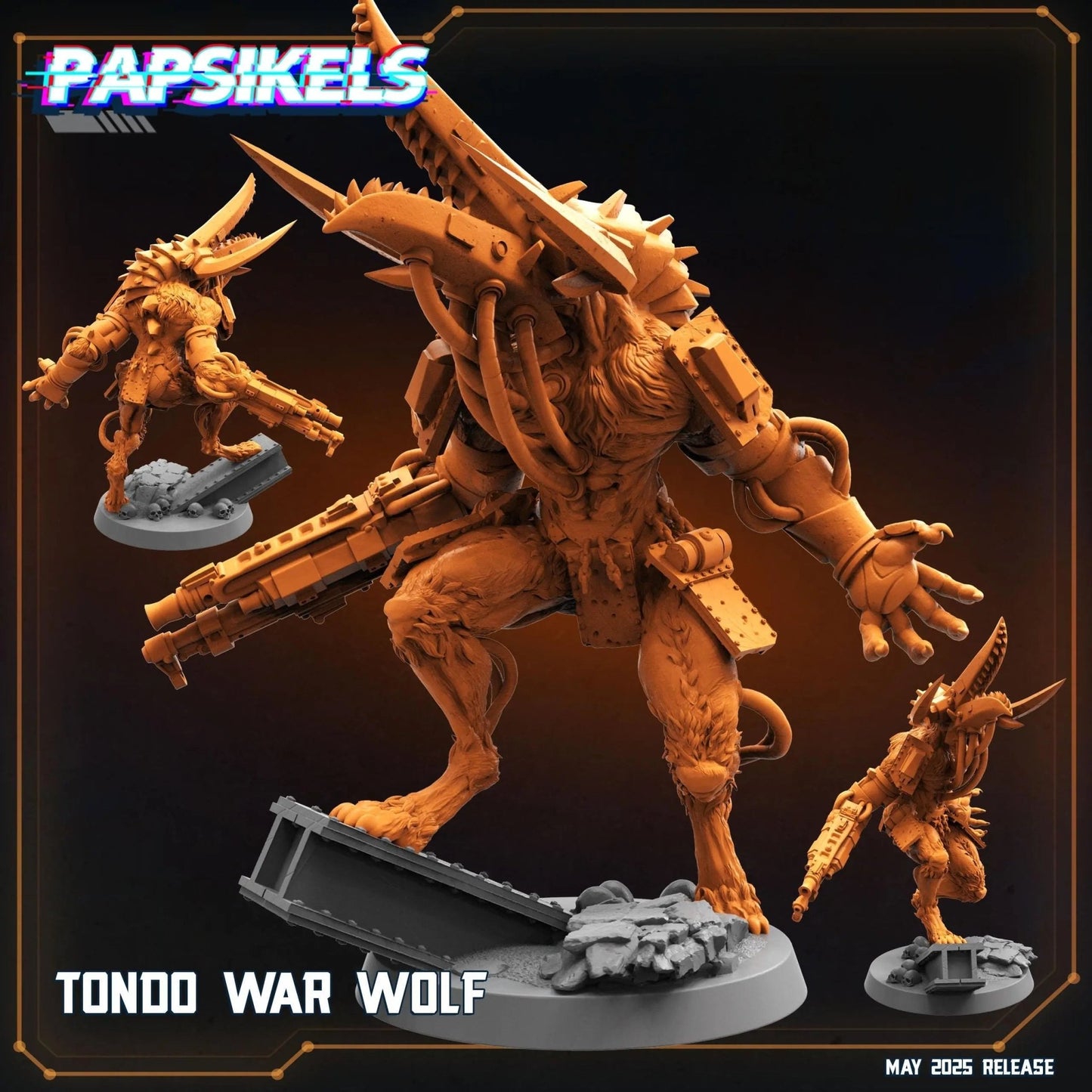 Tondo War Wolf by Papsikels Miniature, 55mm Miniature, 32mm Heroic Scale, War Gaming, Proxy, Trench Crusade, Tabletop gaming - DelsBricks Toys & CollectiblesResin Printed MiniatureDelsBricks Toys & CollectiblesMega Diamonds & Schwartzreiter Mini Forge