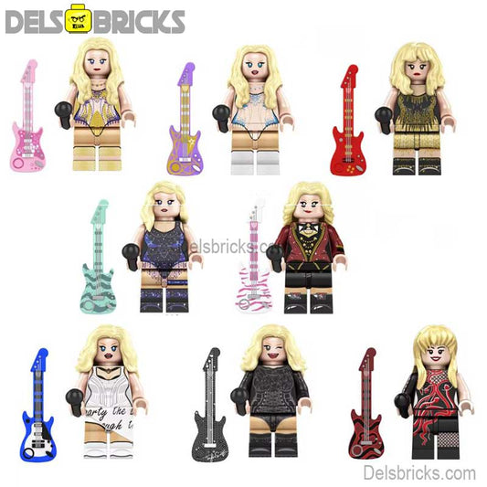 Taylor Swift Set of 8 Lego Minifigures Custom Music Toys Eras Tour