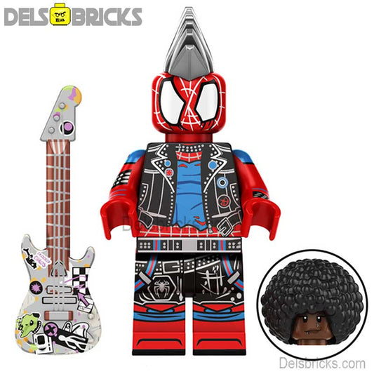Punk Spider-Man Spider-verse Lego Marvel Minifigures Custom Toys