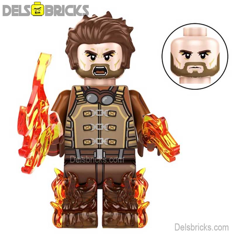 Pyro from Deadpool & Wolverine Movie Lego Minifigures Custom Toys