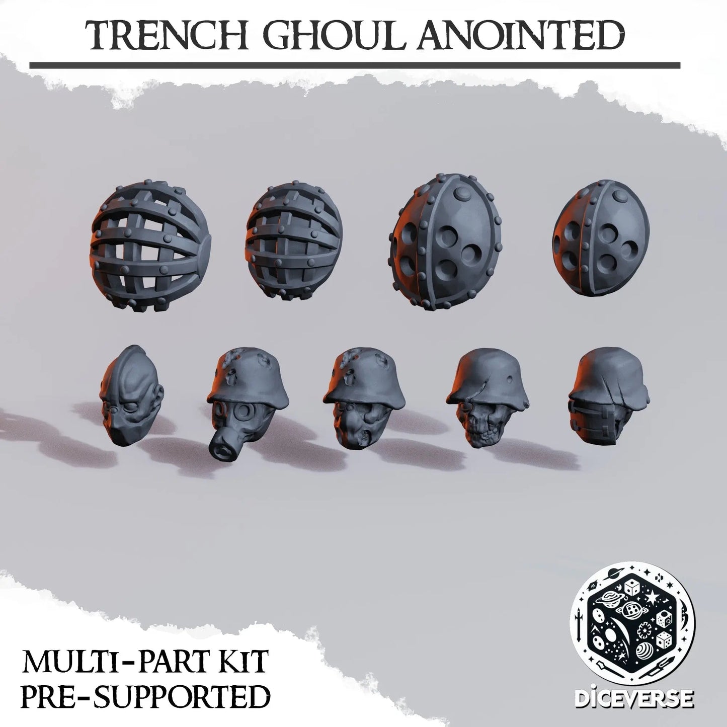 Trench Ghoul Anointed by Diceverse, 28/32mm scale miniature, 60mm Tall, Trench Crusade Proxy - DelsBricks Toys & CollectiblesResin Printed MiniatureDelsBricks Toys & CollectiblesMega Diamonds & Schwartzreiter Mini Forge
