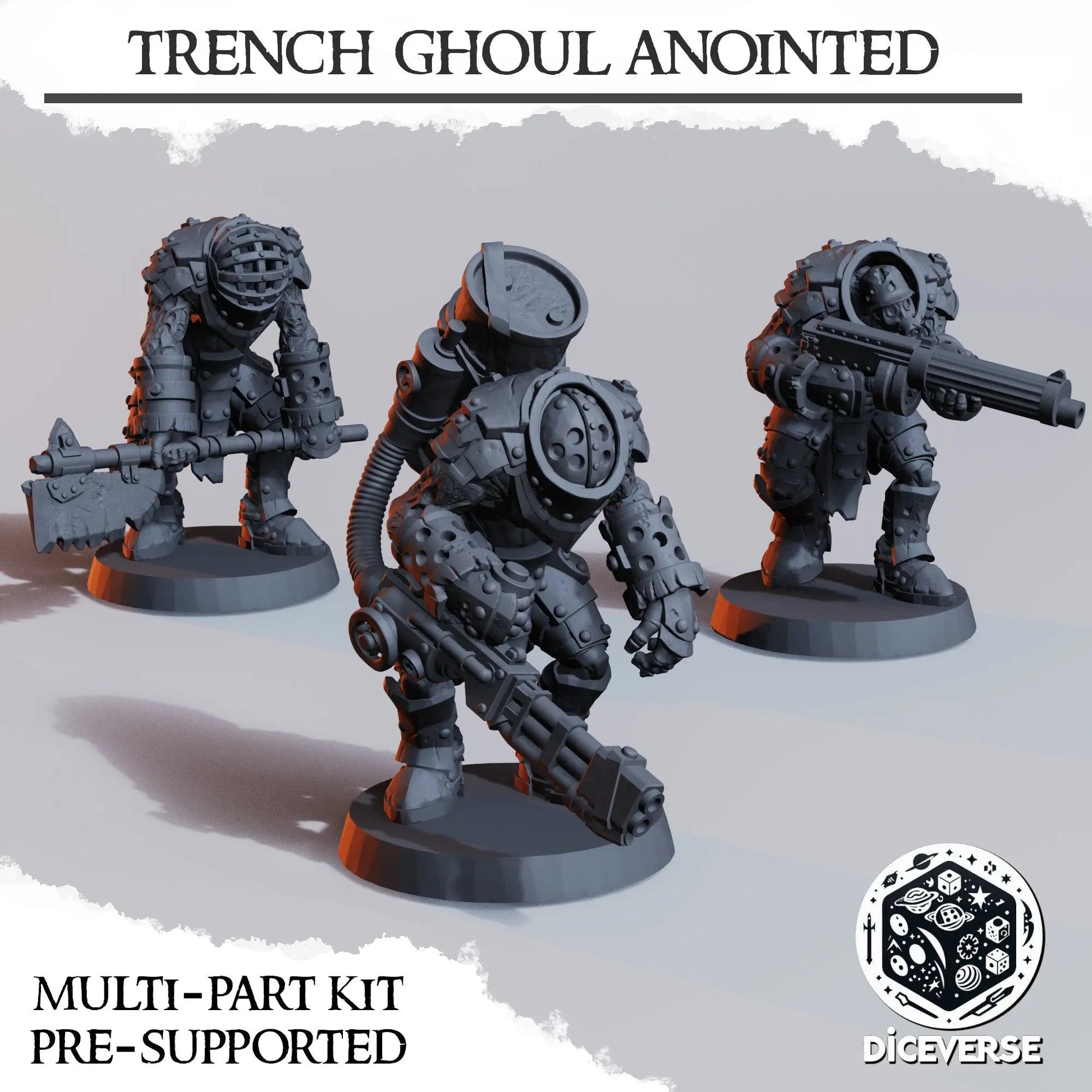 Trench Ghoul Anointed by Diceverse, 28/32mm scale miniature, 60mm Tall, Trench Crusade Proxy - DelsBricks Toys & CollectiblesResin Printed MiniatureDelsBricks Toys & CollectiblesMega Diamonds & Schwartzreiter Mini Forge
