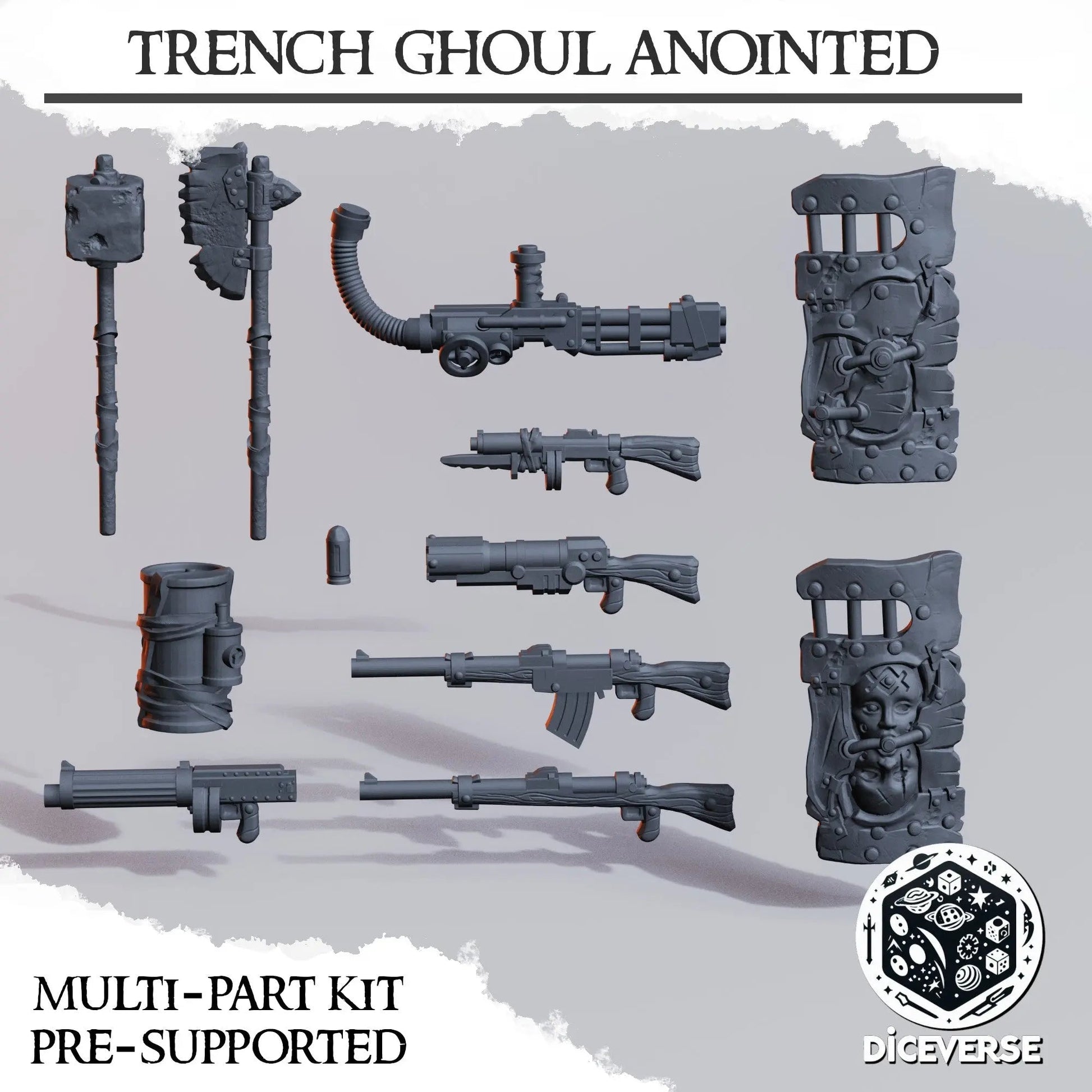 Trench Ghoul Anointed by Diceverse, 28/32mm scale miniature, 60mm Tall, Trench Crusade Proxy - DelsBricks Toys & CollectiblesResin Printed MiniatureDelsBricks Toys & CollectiblesMega Diamonds & Schwartzreiter Mini Forge