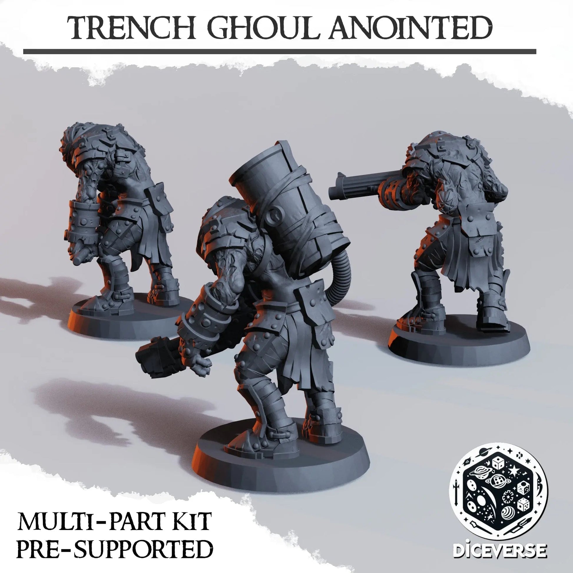 Trench Ghoul Anointed by Diceverse, 28/32mm scale miniature, 60mm Tall, Trench Crusade Proxy - DelsBricks Toys & CollectiblesResin Printed MiniatureDelsBricks Toys & CollectiblesMega Diamonds & Schwartzreiter Mini Forge