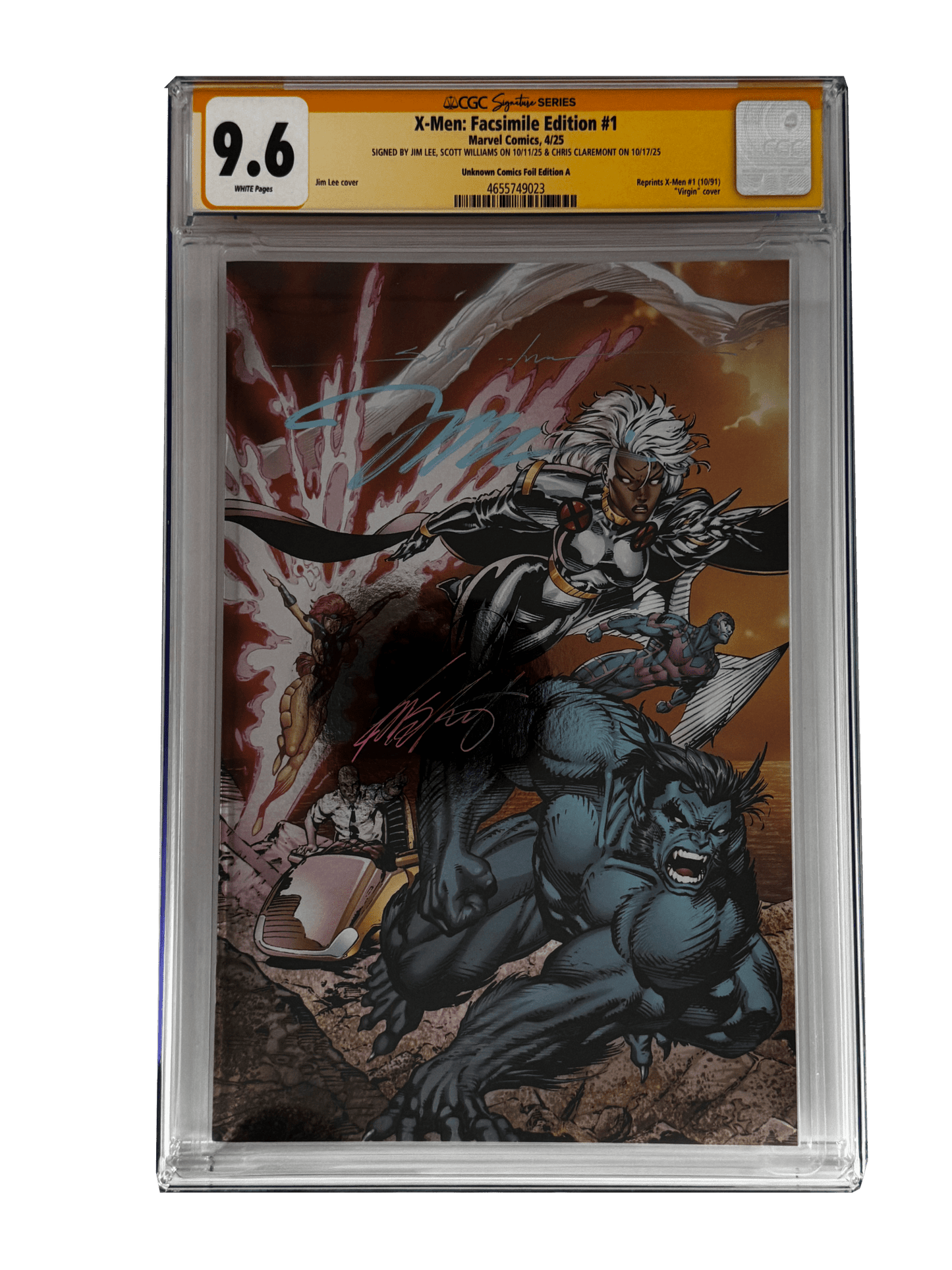 [TRIPLE SIGNED CGC YELLOW LABEL 4 PACK FOIL] X - Men 1991 1 Facsimile Jim Lee | Claremont | Williams Cover Var [Set 1] - DelsBricks Toys & CollectiblesComic BookDelsBricks Toys & CollectiblesUnknown Comic Books